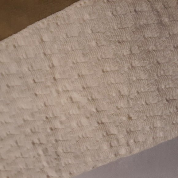 Clutch travel make-up bag Beige Velvet Ivory waffle Fabric Wristlet cosmetics - Picture 3 of 4